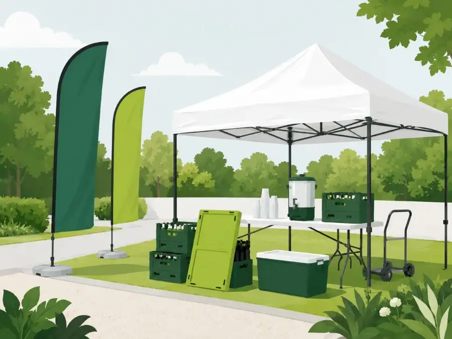 Illustration of a Door To Store unit on an event ground