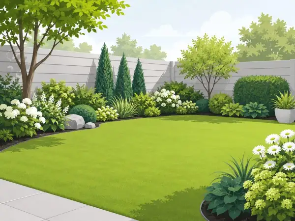 Illustration of a storage unit on a lawn